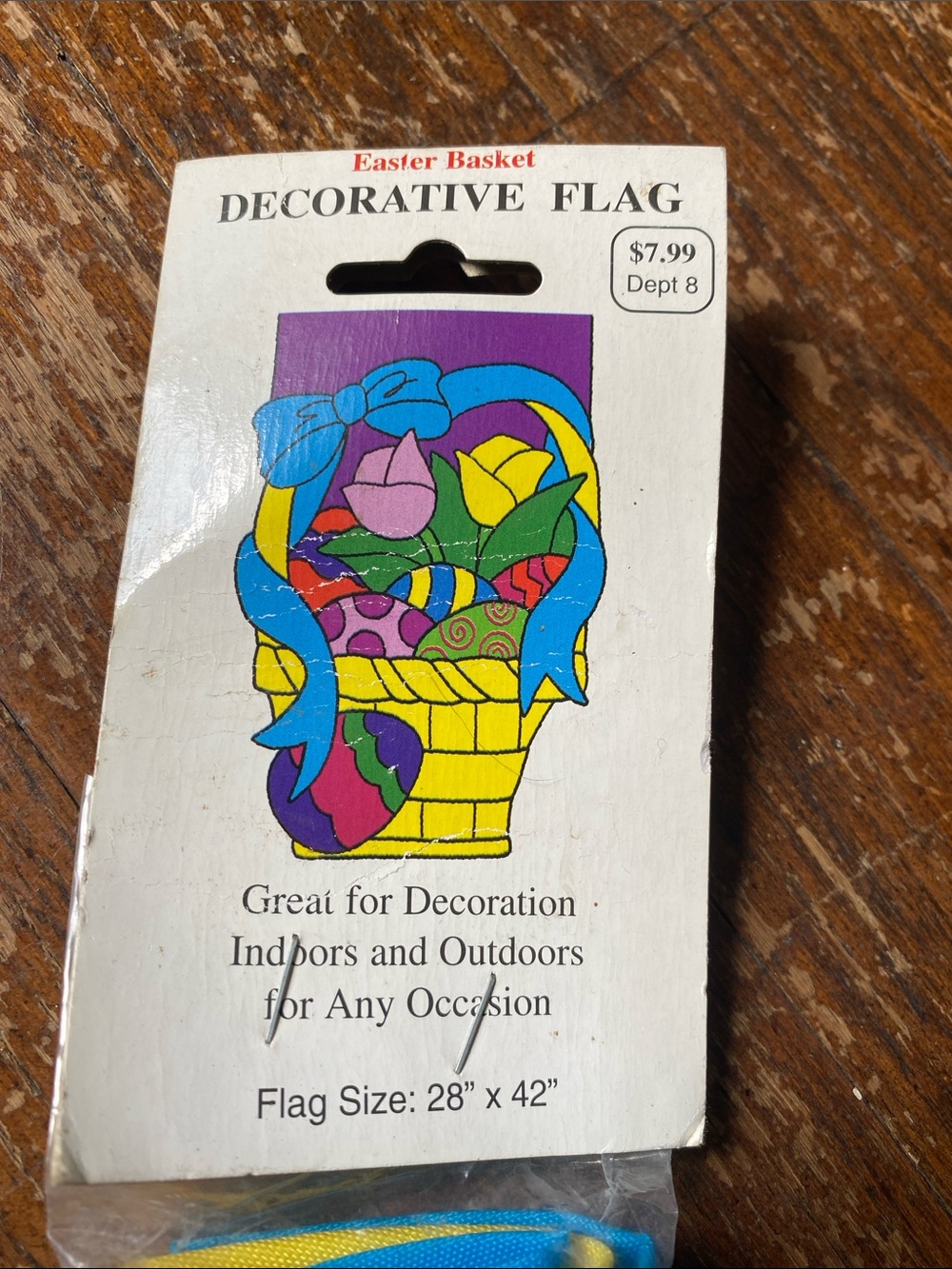 VTG Easter Basket Decorative Flag 28” x 42” NIP
